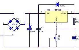 解析一个简单的直流稳压电源降压电路原理图